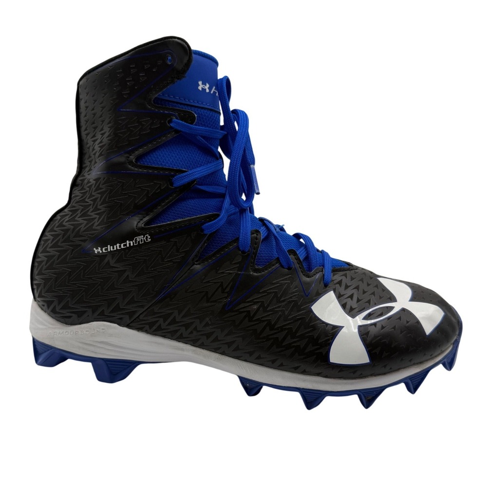 Under Armour Highlight ClutchFit Football Cleats Men's 10 Black Blue 1269695-041